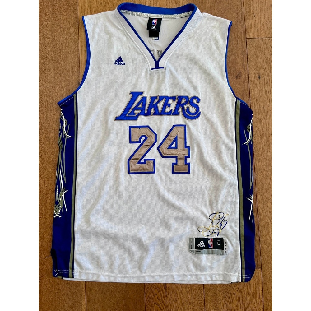 Adidas Kobe Bryant Lakers Jersey Mens L White Gold Limited Edition Stitched 24